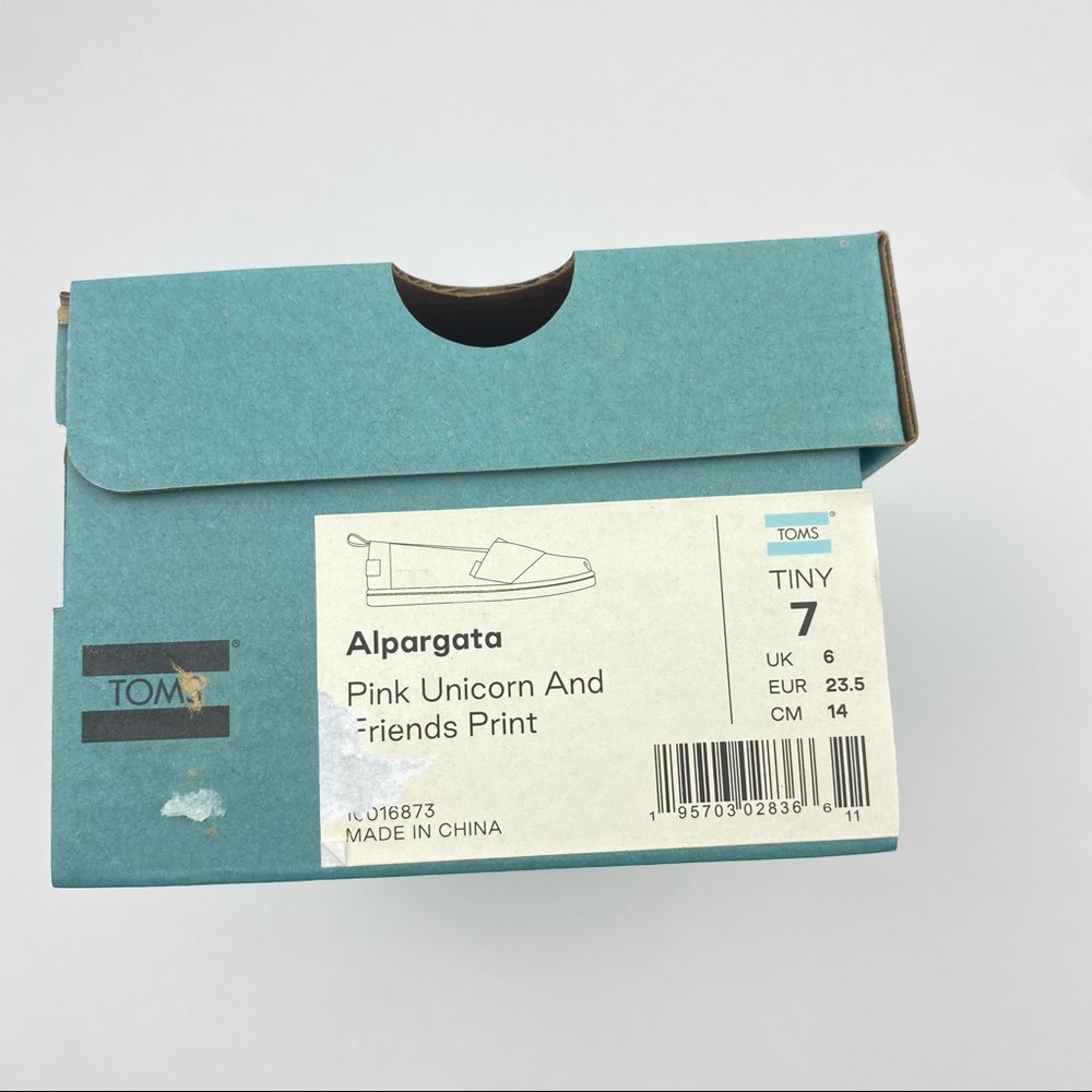 TOMS Pink Unicorn And Friends Toddler Girls' Alpargata Canvas Shoes NIB - Picture 8 of 9